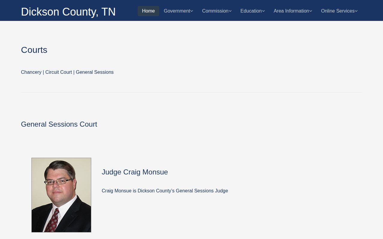 Dickson County General Sessions arrest record information