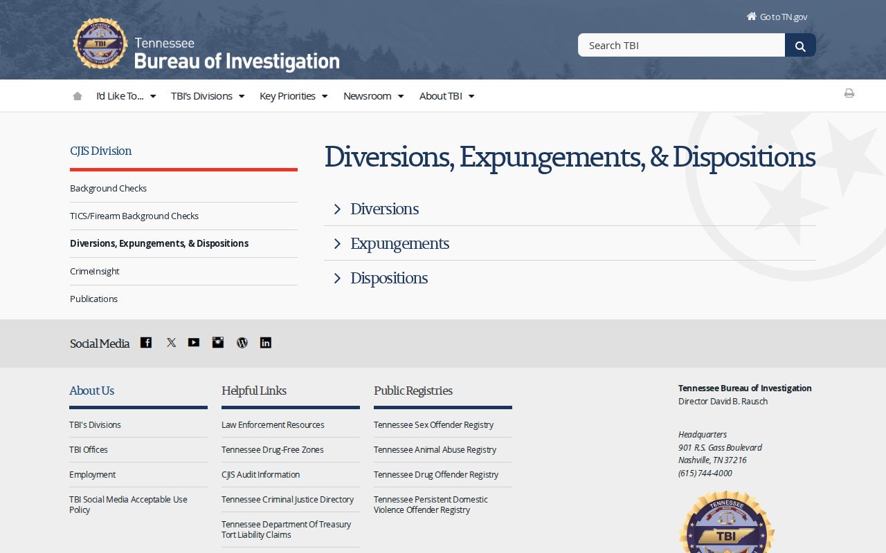 Tennessee expungement guidance for Dickson County arrest records